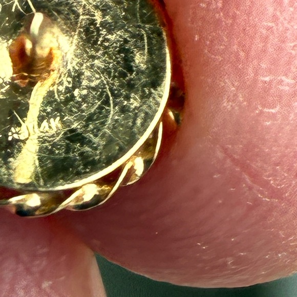 14k Gold Floral Dome Stud Earrings - Classic Women's Jewelry - Picture 8 of 8